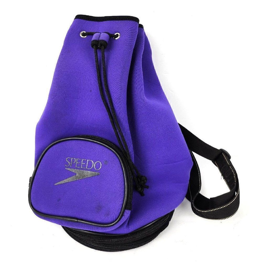 Speedo Small Purple Nylon Sling Swim Bag Backpack Gym Sports Hiking